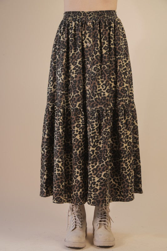 Safari Dreaming Mocha Midi Skirt