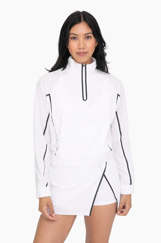 mono b white tennis jacket pullover