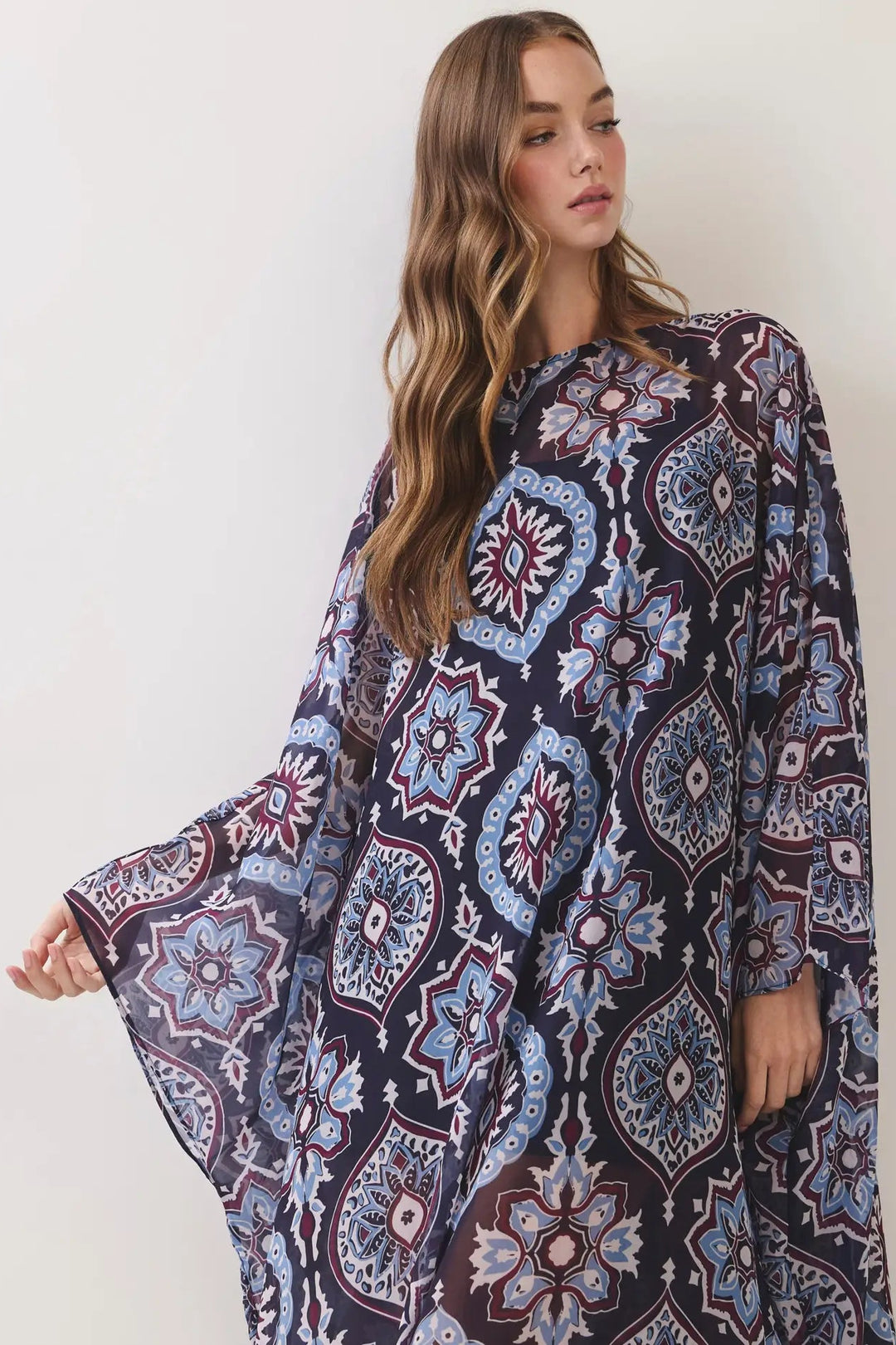 caftan medallion navy maxi dress event wear