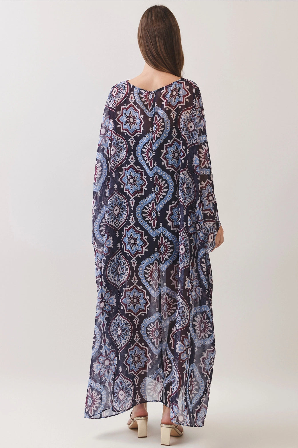 caftan medallion navy maxi dress wedding wear