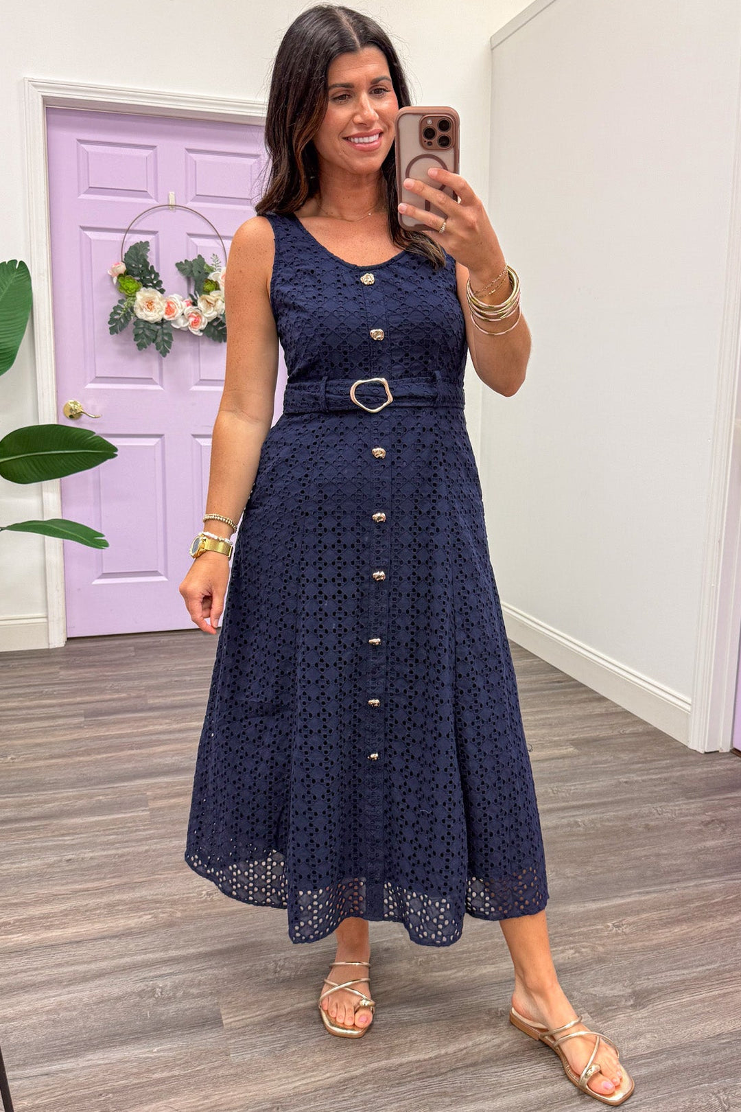 Rendezvous Ready Navy Midi Dress