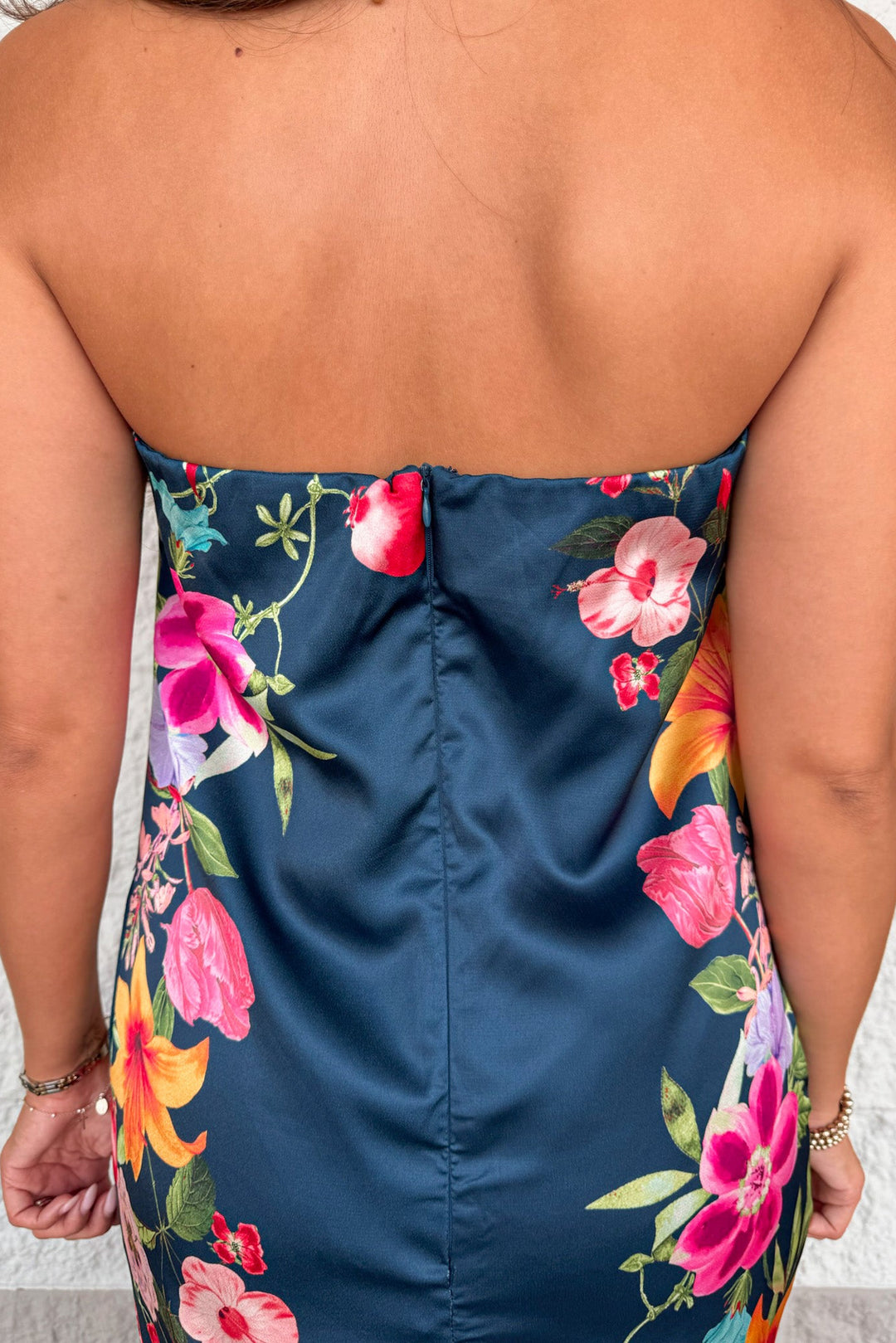 navy floral satin dress Buy Navy Blue Floral Twist Front Long Sleeve Satin Maxi Dress from Next USA