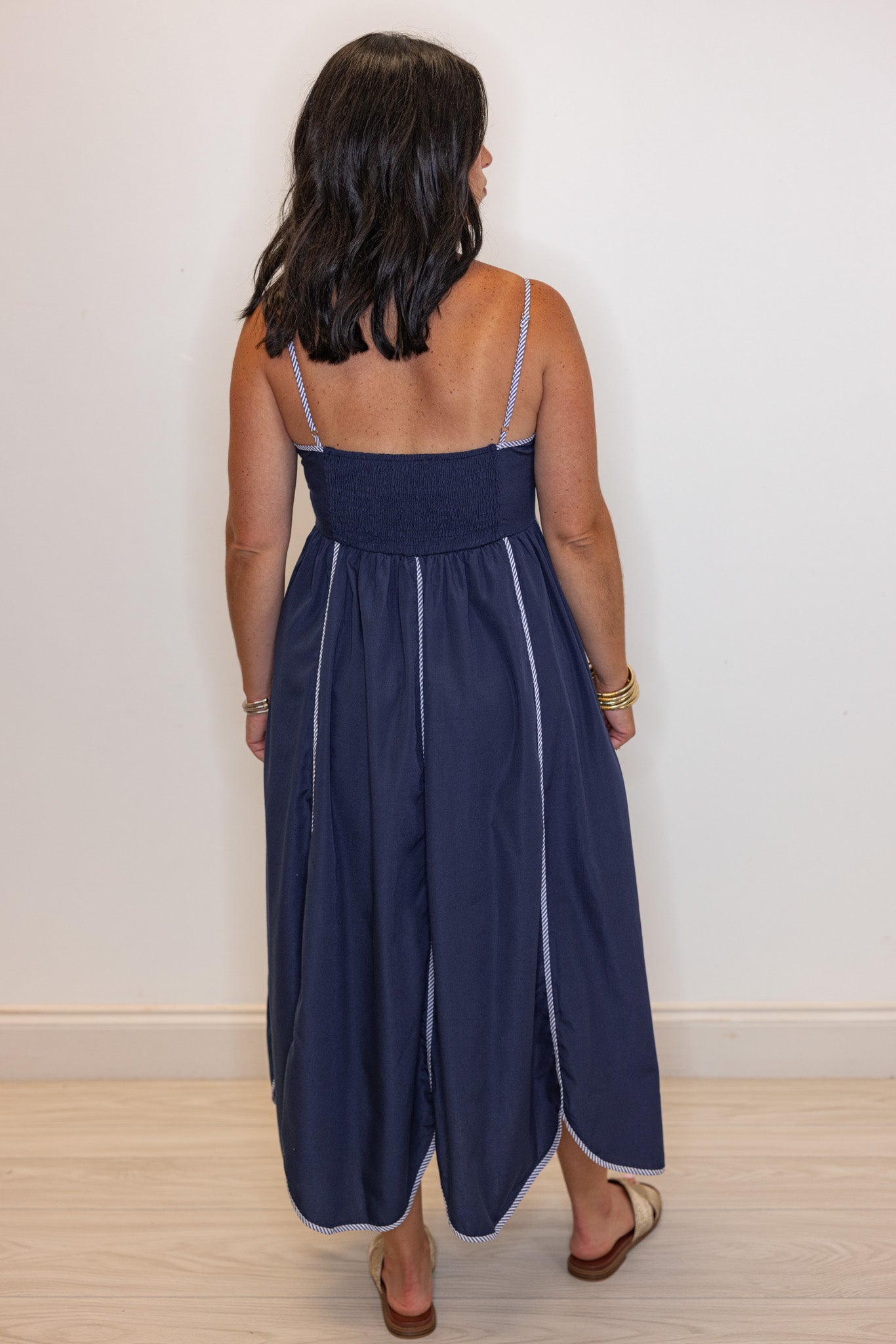 Navy Tulip Hem Midi Dress | Free Shipping Over $100.00 – Purple