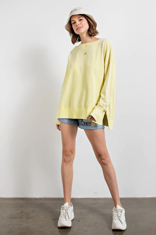 neon yellow pullover top