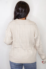 ribbed sweater with collar