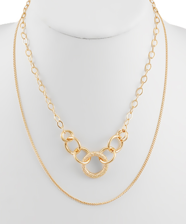 LAYERED dainty gold necklace