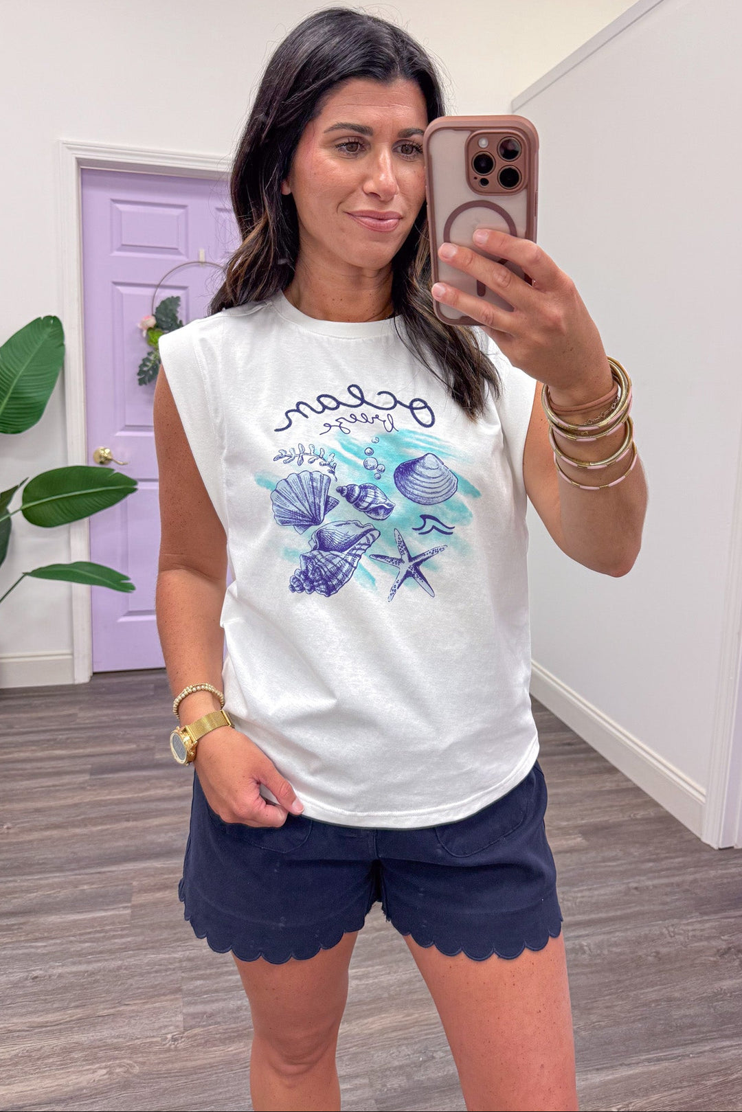 off white ocean breeze beachy graphic tee