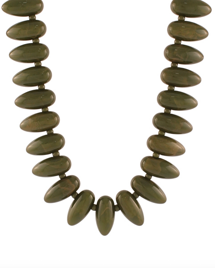 chunky olive beaded necklace