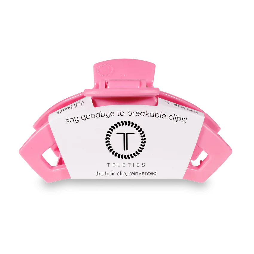 teleties hair claw clip peonies