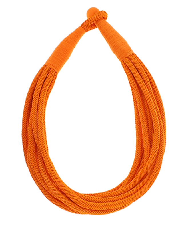 orange rope slub necklace