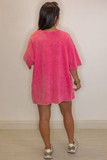 pink oversized mineral washed cotton tee