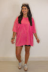pink oversized mineral washed cotton tee