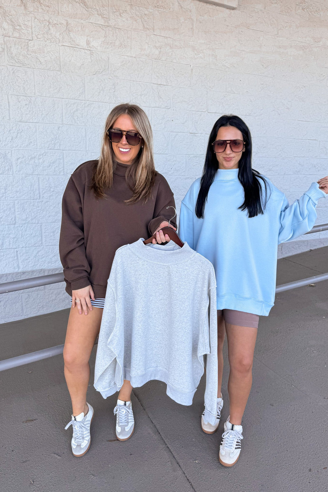 bucketlist oversized mock neck sweatshirts