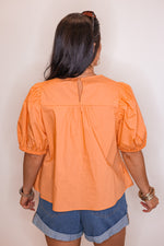 coral cotton babydoll top