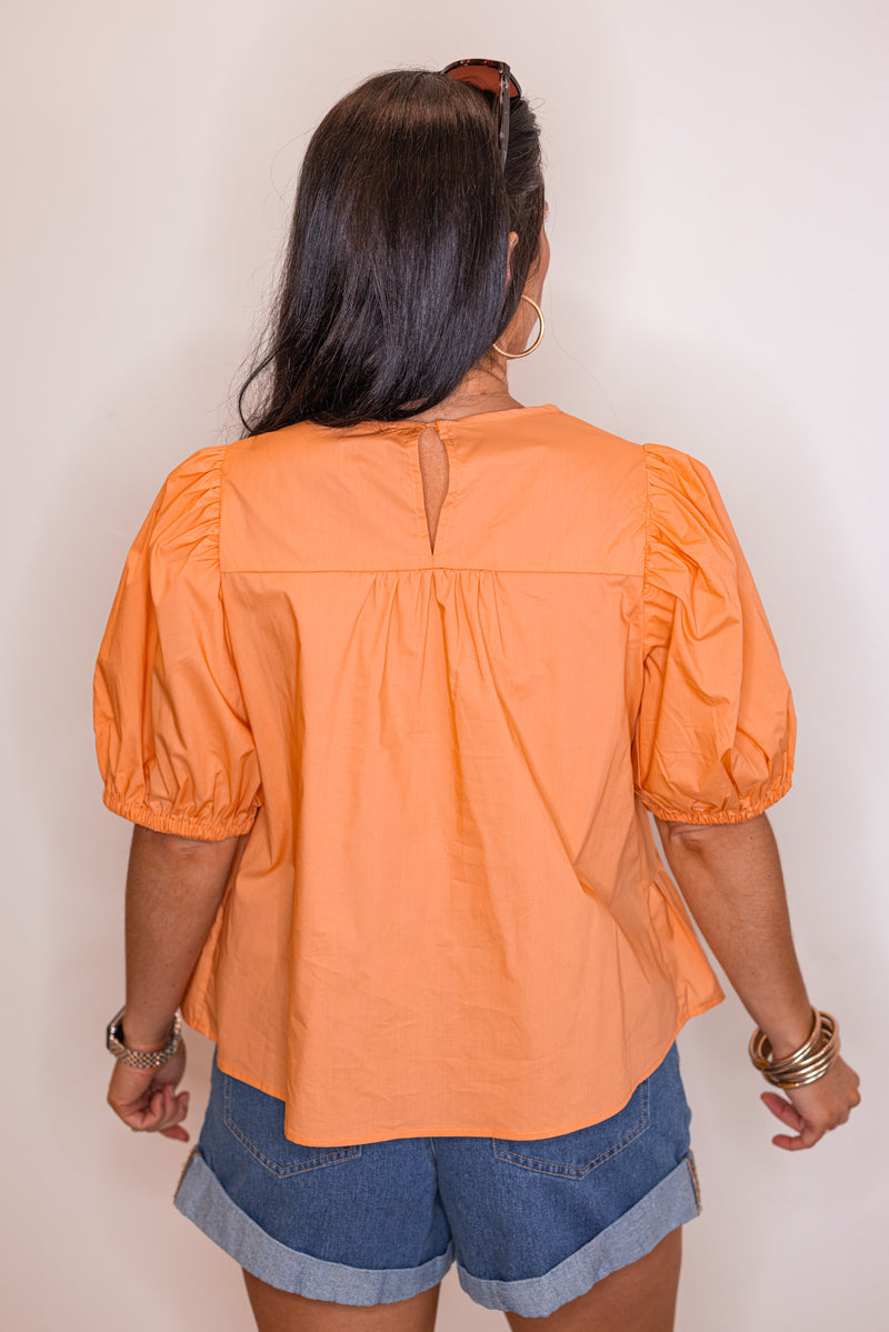coral cotton babydoll top