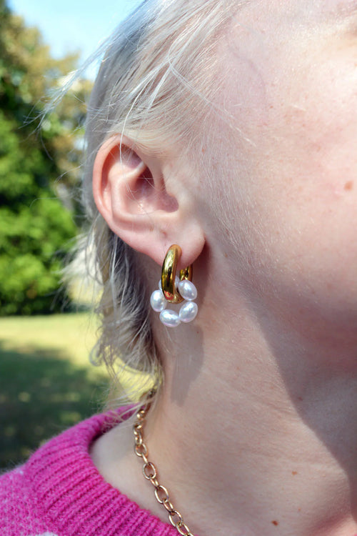 PEARL hoop earrings