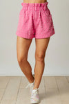 pink pearl beaded paperbag shorts