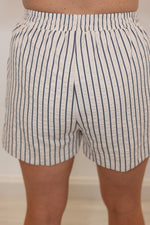 pin stripe drawstring shorts set