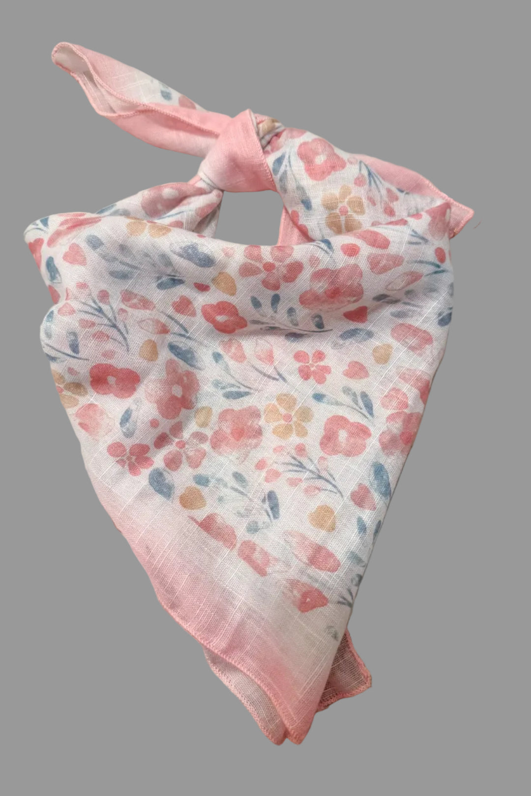 floral pink bandana scarf necklace