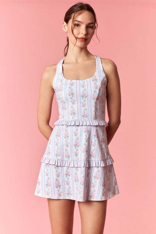 Floral Trellis Pink Tennis Dress