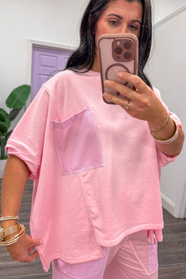 women's comfy cute pink lounge outfit