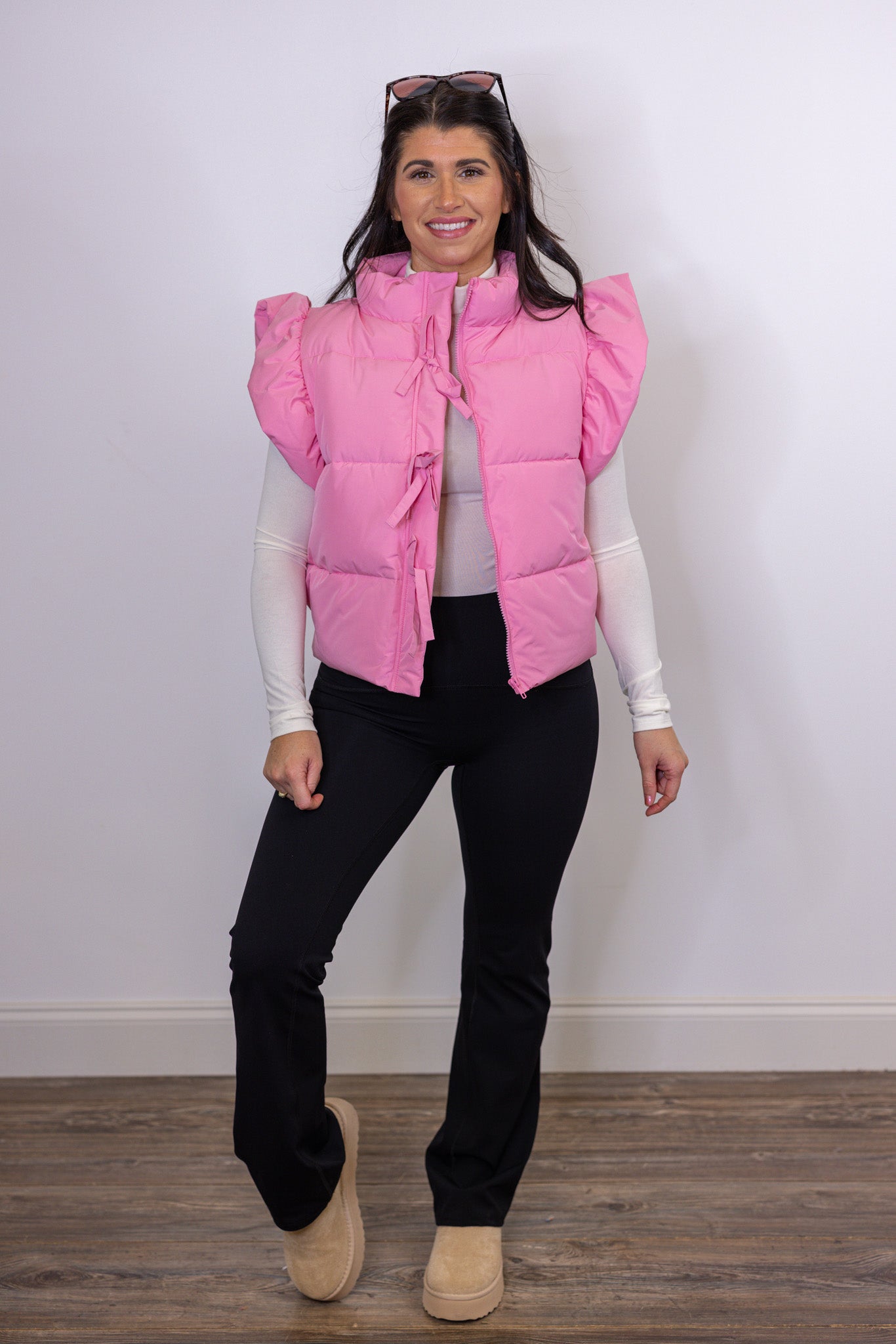 klee Wrap ribbon quilted vest