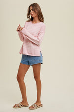 Wishlist Pink and cream striped knit sweater 