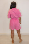pink cotton gauze romper