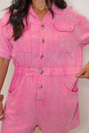 pink cotton gauze romper