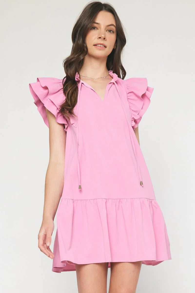 Pink ruffled Easter dress