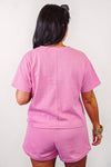 wishlist pink textured matching shorts set