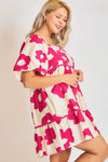 hot pink floral dress plus size umgee