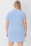light blue ribbed tee shirt dress