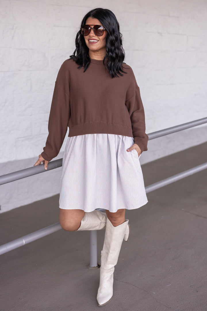 Harvest Romance Brown Cardigan Dress