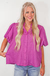orchid textured button up top
