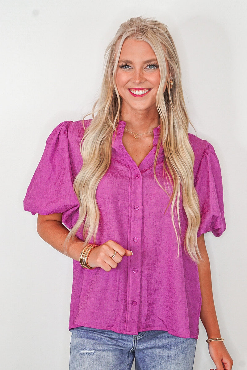 womens orchid dressy collared top