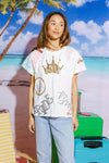 Queen of sparkles bride sequin white tee