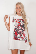 queen of sparkles red black gameday card dress