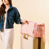 the darling effect quilted floral weekender bag
