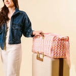 the darling effect quilted floral weekender bag