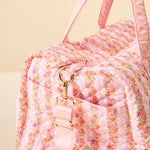 the darling effect quilted floral weekender bag