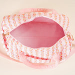 the darling effect quilted floral weekender bag