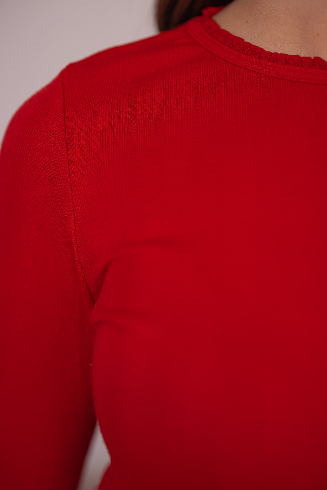 closet staple red long sleeve top texture