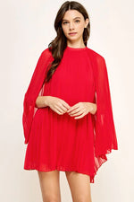 red chiffon dress