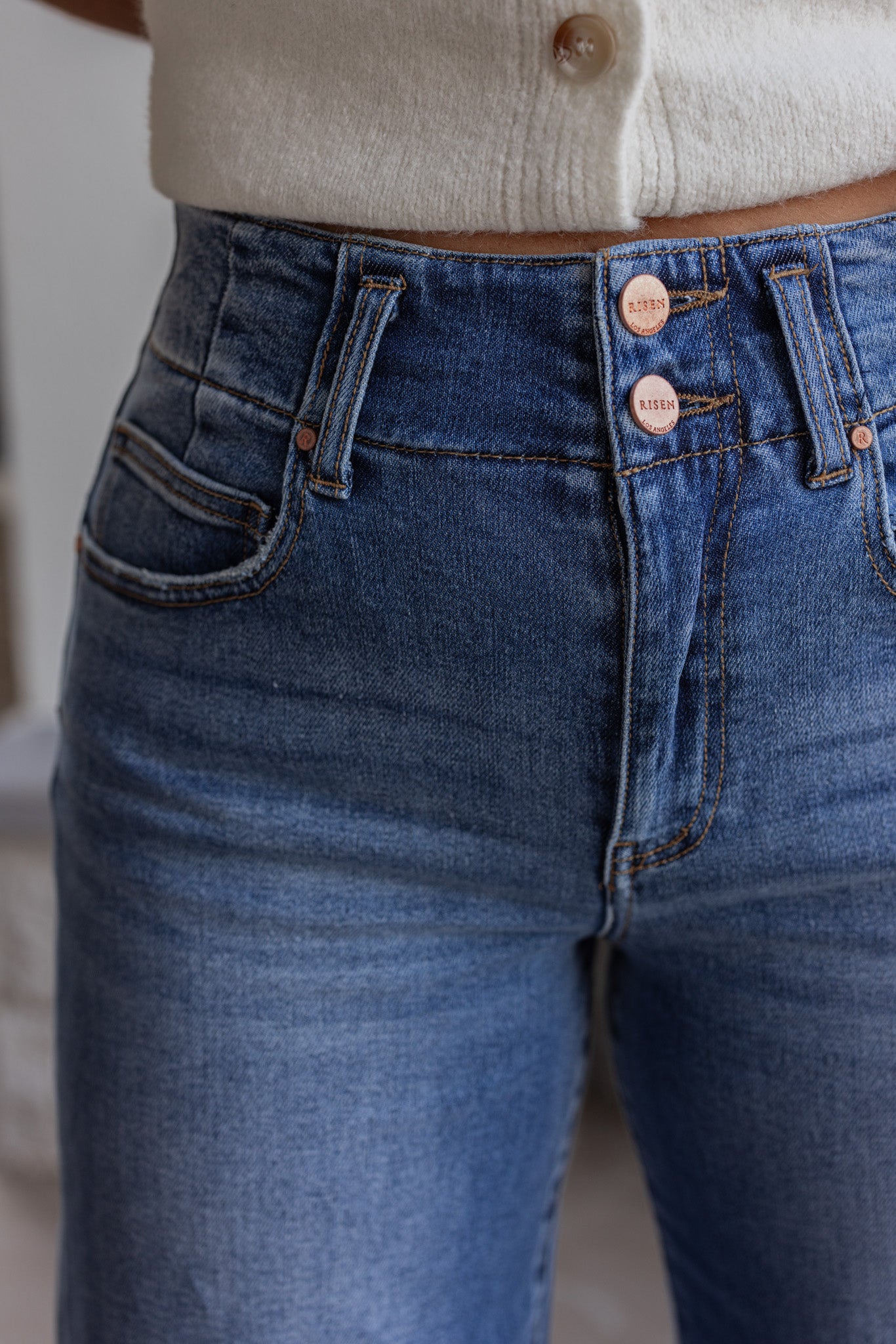 Dark Wash High Rise Jeans | Purple Door | Risen Jeans – Purple