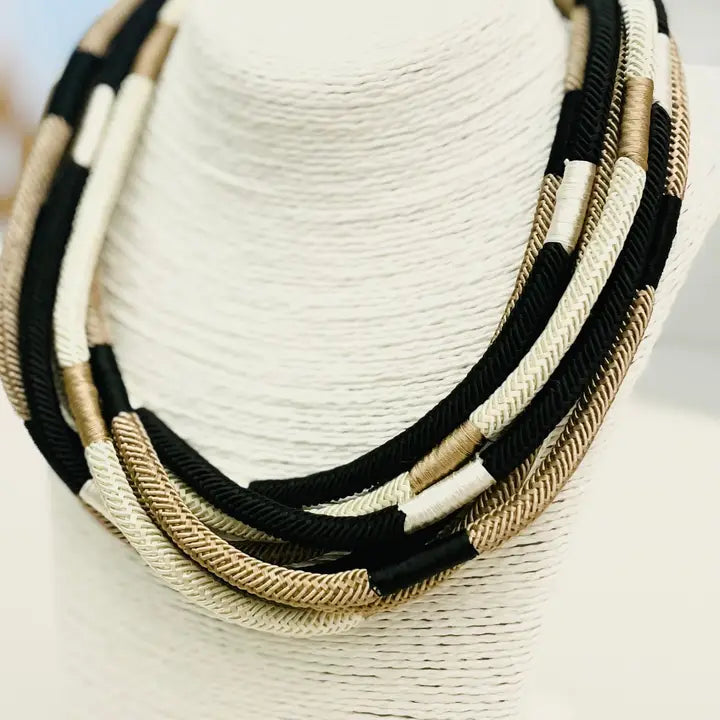 Rope Slub Necklace Black Multi – Purple Door Boutique