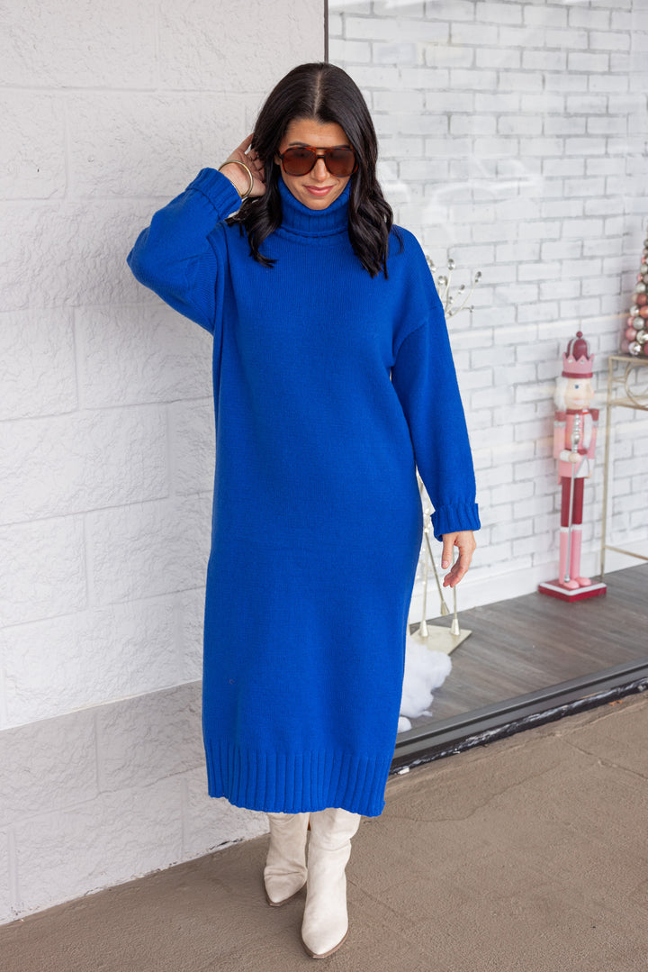Cozy Memories Royal Midi Dress