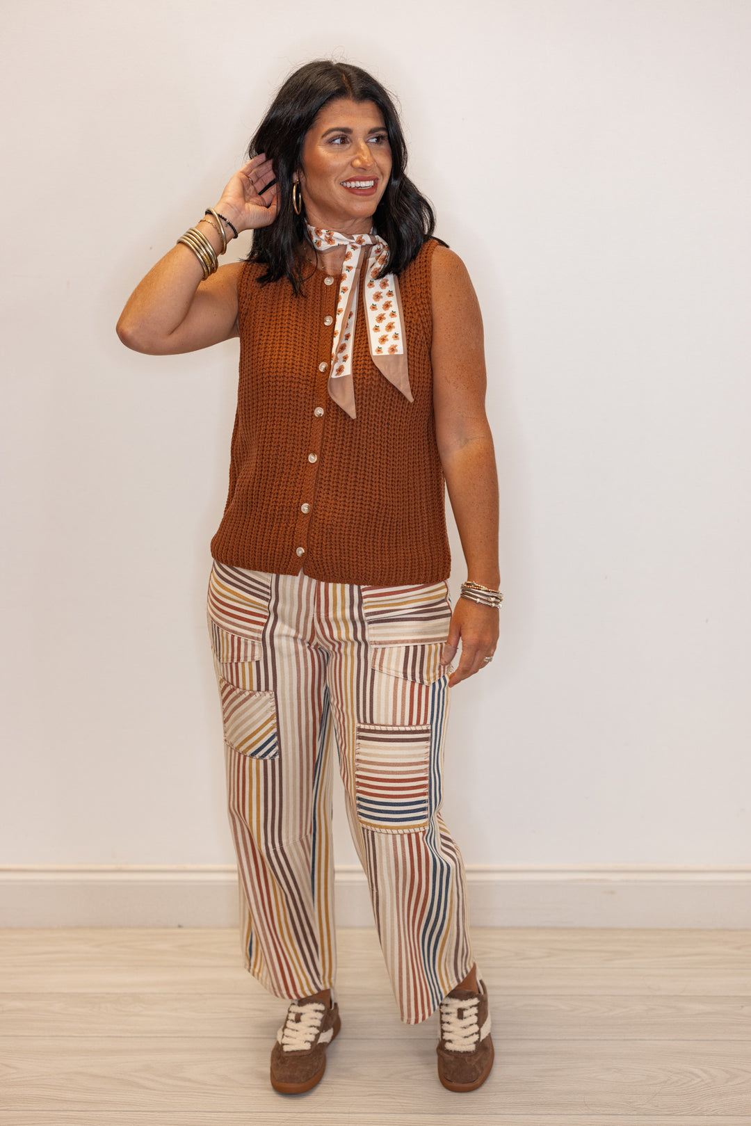 Truly Yours Cinnamon Sleeveless Sweater