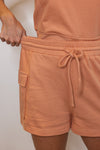 faded rust lounge shorts top set