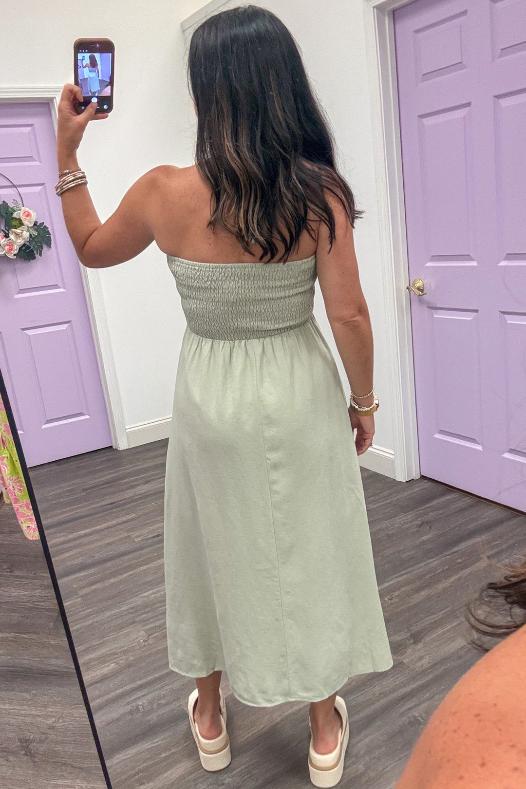 sage green halter dress Women's sage green Halter Midi Dress